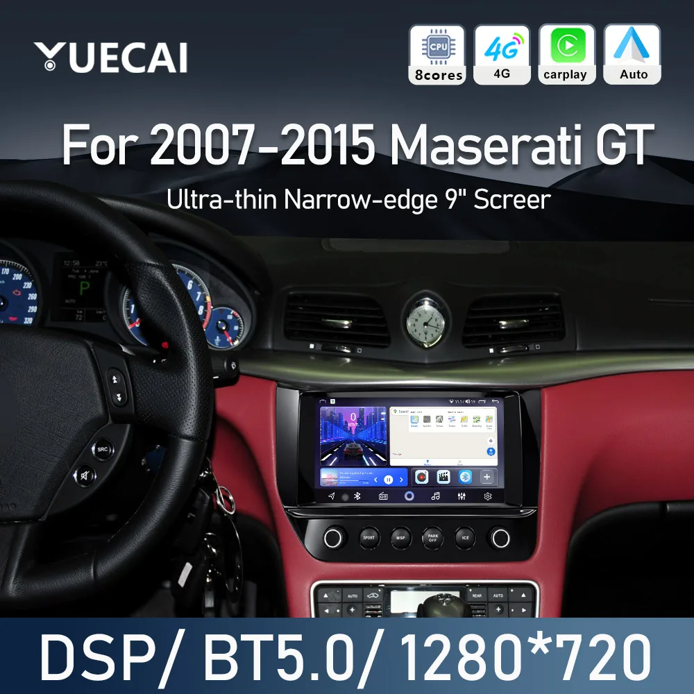 Android Car Stereo Radio For Maserati GT 2007-2015 Multimedia Player Navigation WIFI 4G GPS Carplay Auto WithTouch Screen