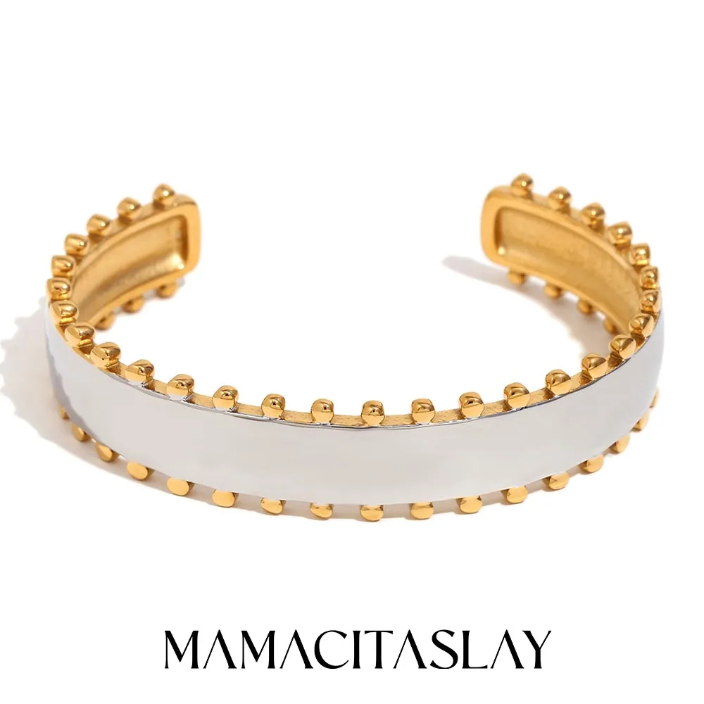 MamacitaSlay Kreatives 18K vergoldetes Armband in verschiedenen Farben, 316L Edelstahl, wasserdicht, Unisex-Schmuck, Geschenk für Männer und Frauen