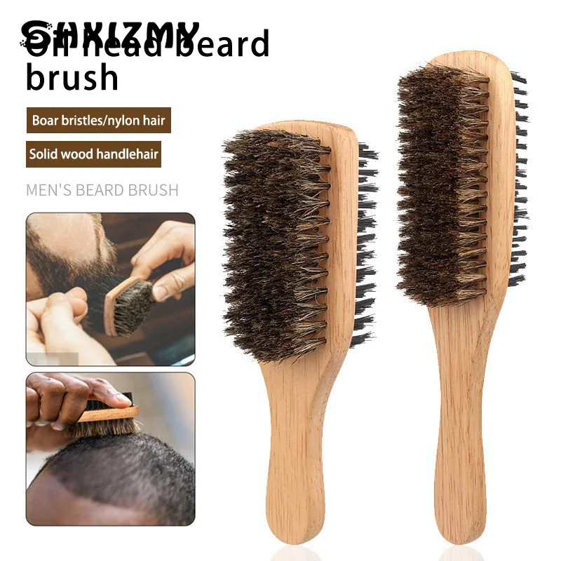 Men's Double-sided Beard Styling Brush Multifunctional Household Beard Grooming Hair Scrubbing Brush Hairdressing Tools