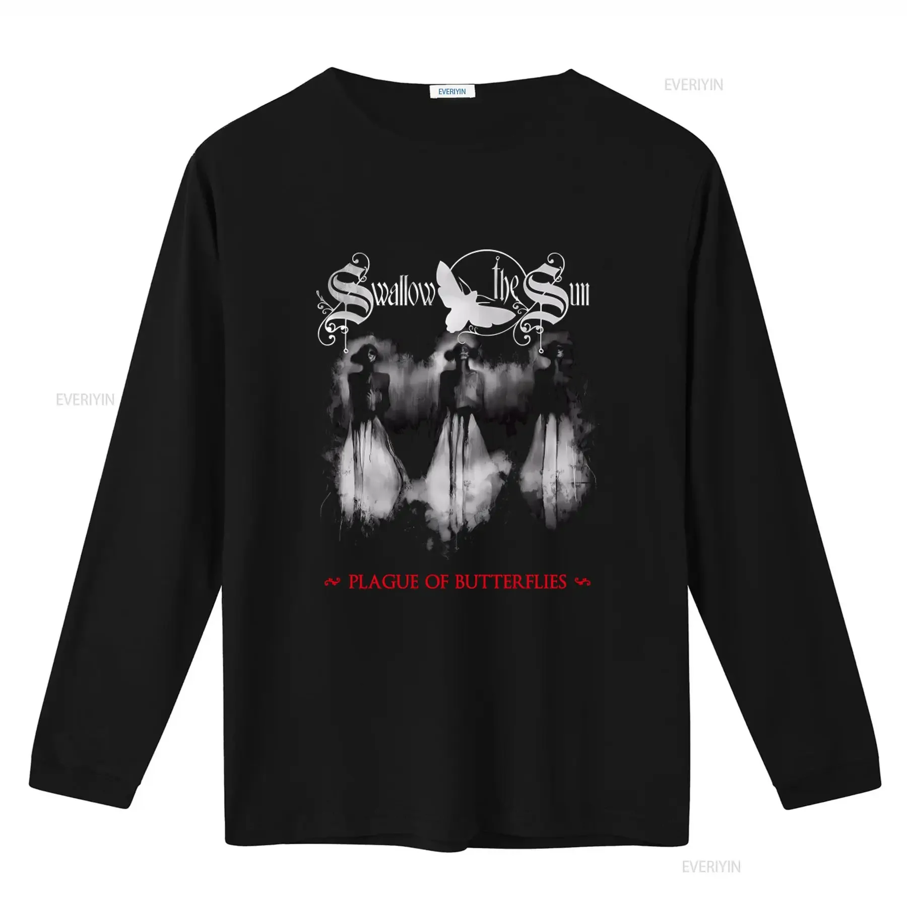 Softstyle T Shirt Swallow the Sun Theme Plague of Butterflies Design for  vintage Washed Stretched Slightly Casual Breathable