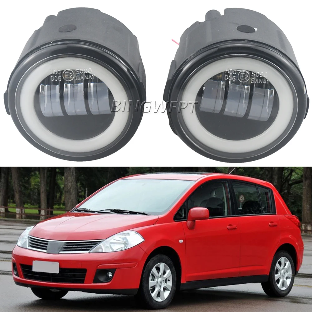 

Противотуманные фары для Nissan Tiida C11 2006 2007 2008 2009 2010 2011 2012 дневные ходовые огни «ангельский глаз» DRL H11 12 В