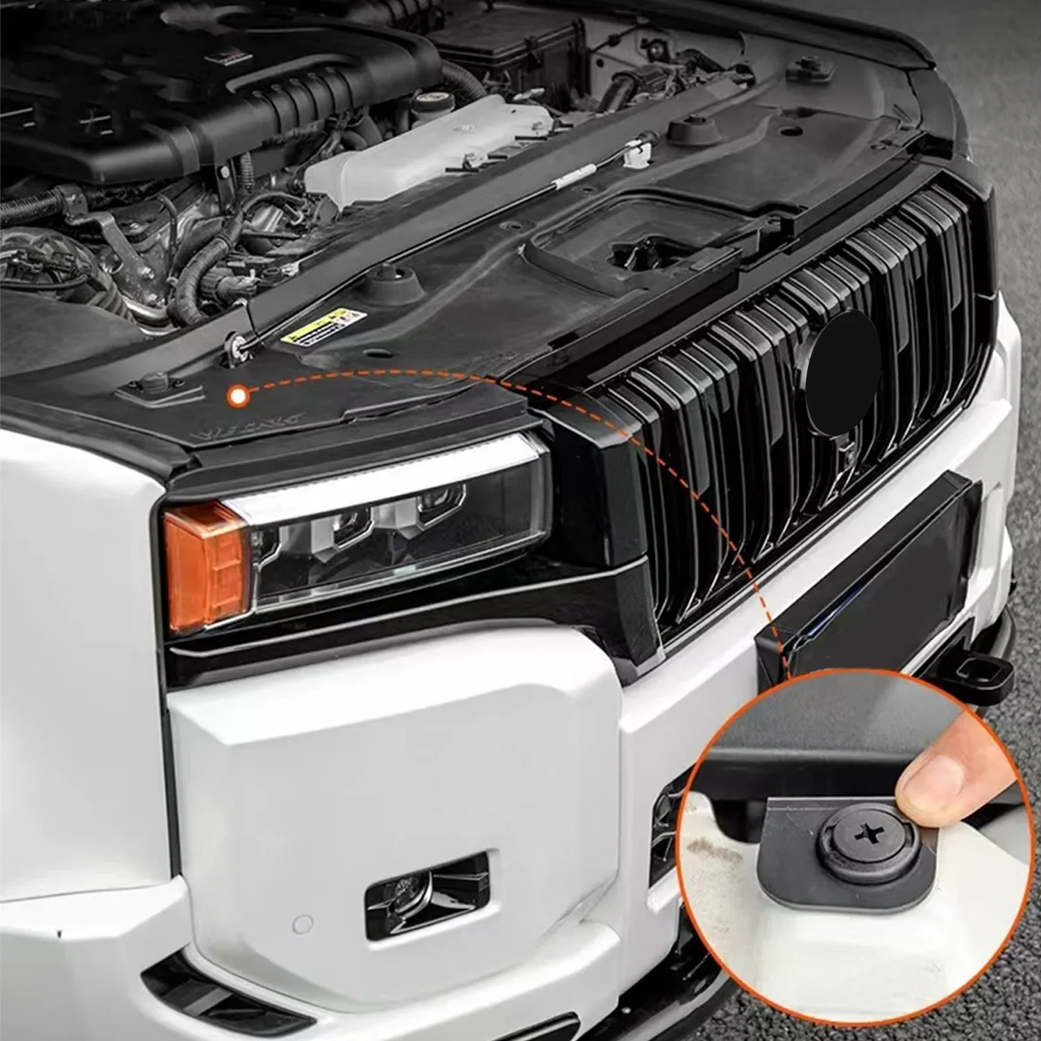 

Для Toyota Land Cruiser Prado J250 LC250 2024 2025 крышка двигателя автомобиля защитная пластина для кабины черные аксессуары 2 шт.