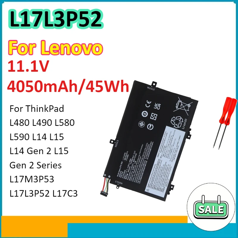 

L17C3P52 4050 мАч аккумулятор для ноутбука Lenovo ThinkPad L480 L490 L580 L590 L14 L15 L14 Gen 2 L15 Gen2 компьютерные аксессуары