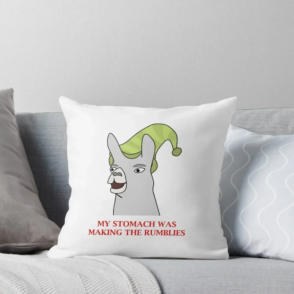 Llamas with Hats - My stomach was making the rumblies Throw Pillow Sofas Covers covers for pillows pillow