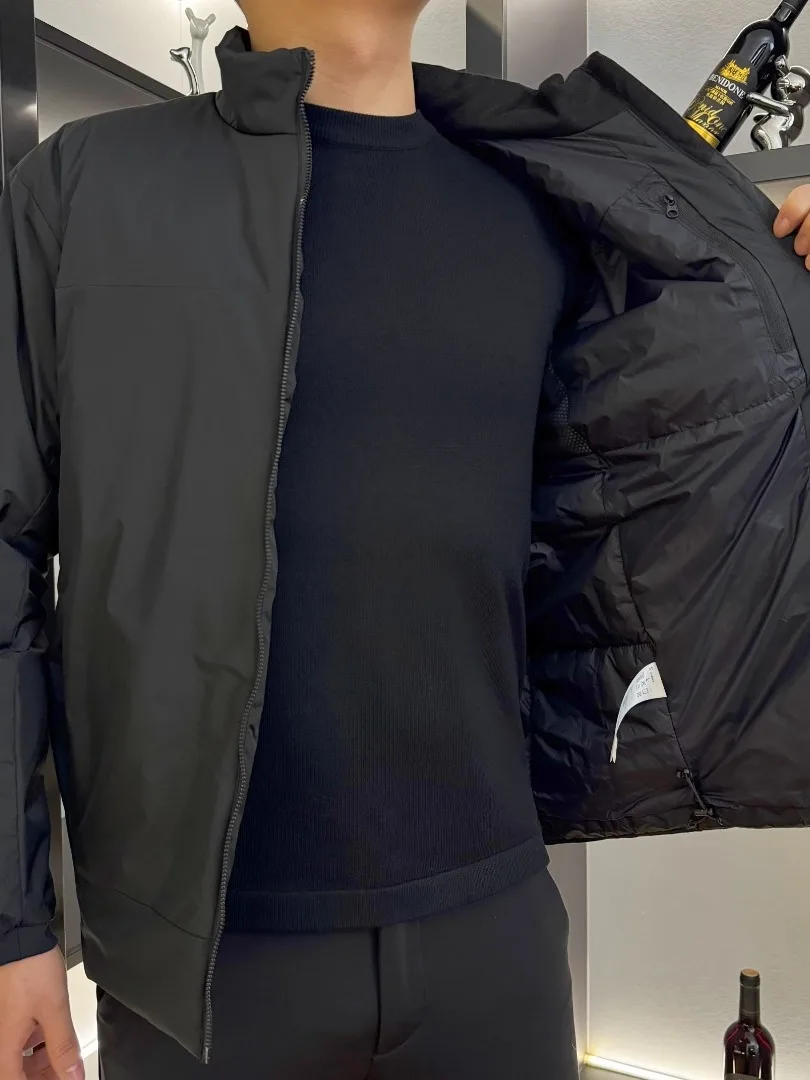 

Faionable Casual Cotton Jaet Men's All-Match Trendy Winter Outerwear Stand Fit Long Sve Zipper Closure Color