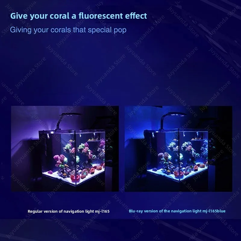 MJ260 LED Coral Aquarium Light,6 Channels Saltwater Tank Light,Sunrise Sunset Simulation 130W Algae Tank Reef Lamp