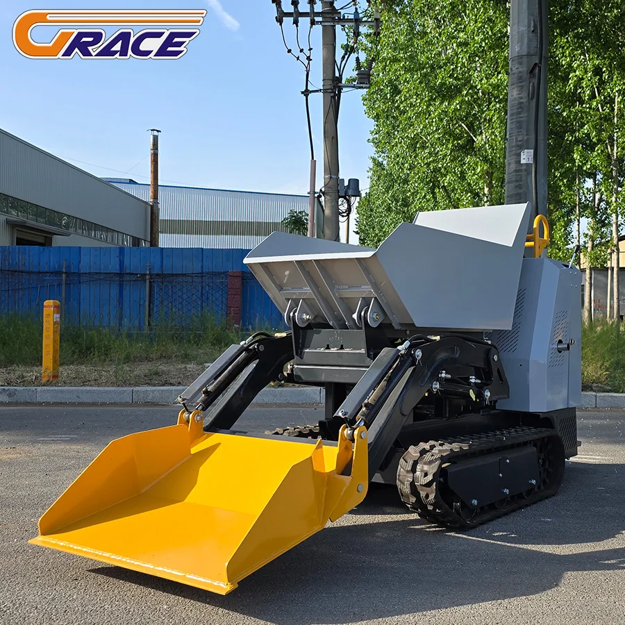 عالية الأداء 1000 كجم منجم زراعي مجنزرة الناقل قلابة قلابة زاحفة صغيرة #5