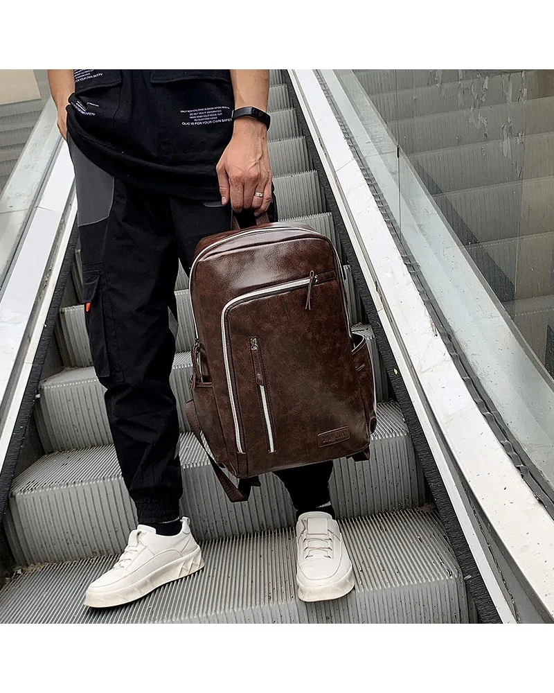 Cross-border simple and high-end computer bag fashionable and large-capacity going out backpack new alphabet sports backpack