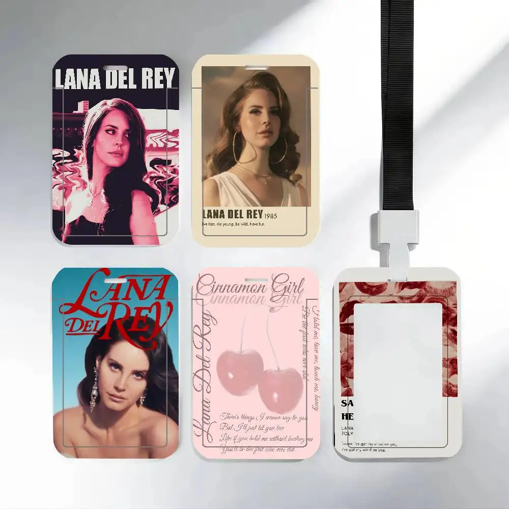 L-Lana D-Del R-Rey Ausweishalter mit Lanyard-Halsband für Büro, Schule, Namenskarten und Ausweiskarten.