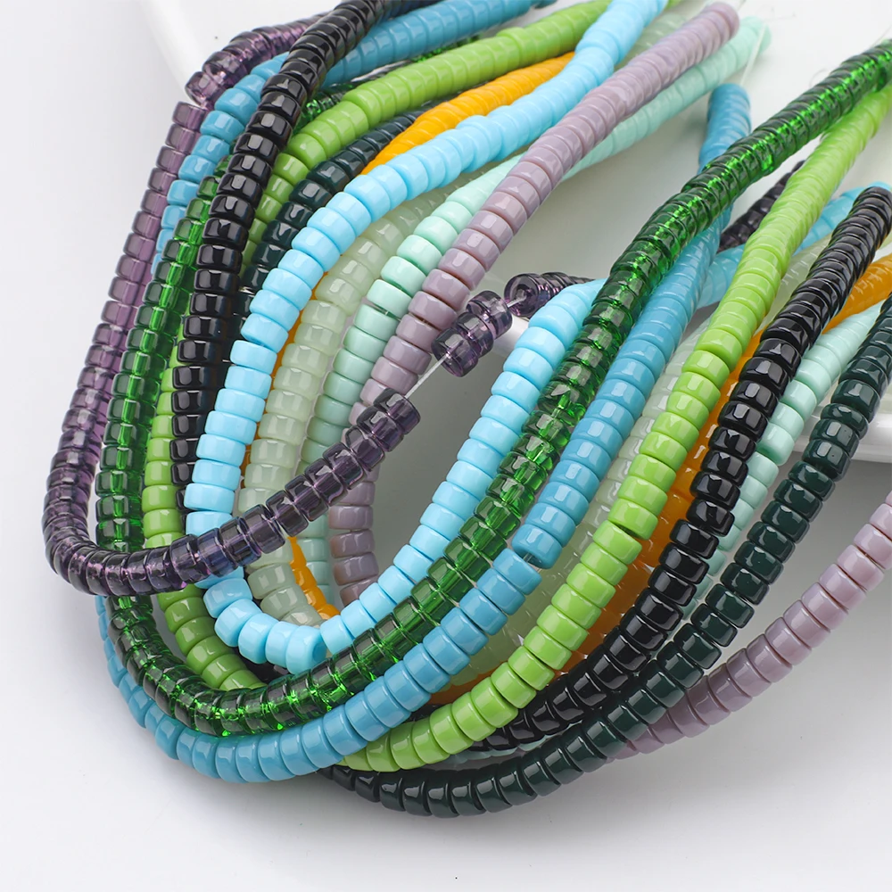 3x6mm 110 Uds. Cuentas de cristal con forma de lentejas Ábaco cuentas espaciadoras sueltas para fabricación de joyería DIY diseño pulsera encontrar