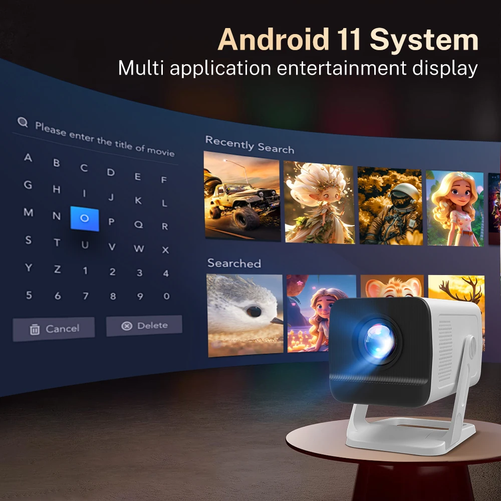 WEMI  X1AQ  500ANSI Portable Projector Android 11 BT5.4 Built 5W HiFi Speaker For Home Theater NEW X1AQ