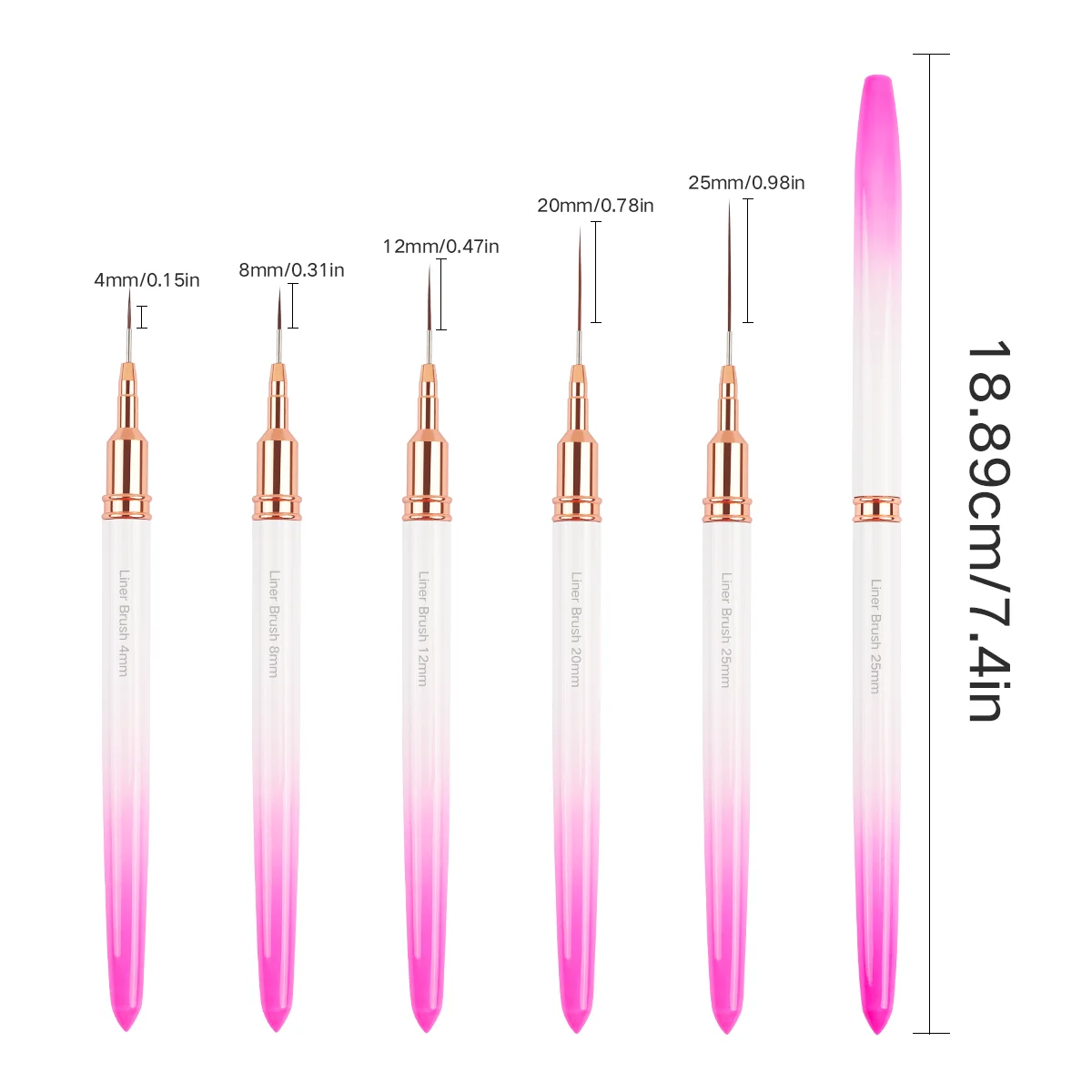 5pcs Nail brush French Stripe Nail Art Line Painting Pen 3D Tips Manicure slim Line Drawing Pen UV Gel Brushes Painting Tools