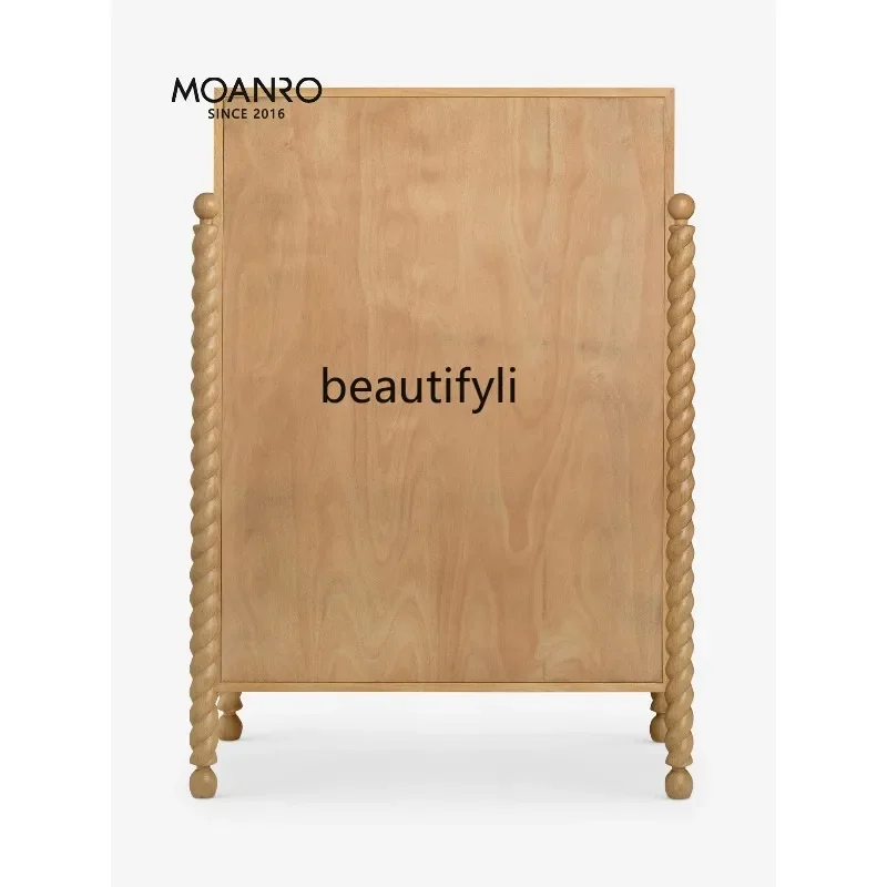 B132 Medieval chest cabinet living room solid wood medieval wall locker light luxury storage cabinet advanced