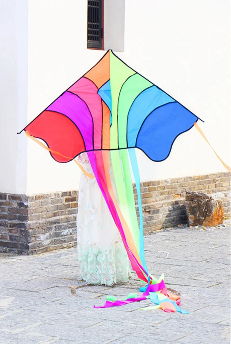 free shipping children kite flying ripstop nylon kites fabric flying phoenix spinner kite games inflatable toys kite handle line