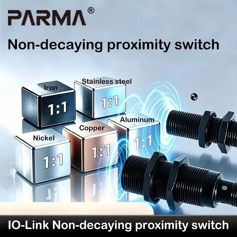 IO-Link non-inductive copper-aluminum iron electro-magnetic proximity sensor proximity switch Teflon anti-solder-drop corrosion-