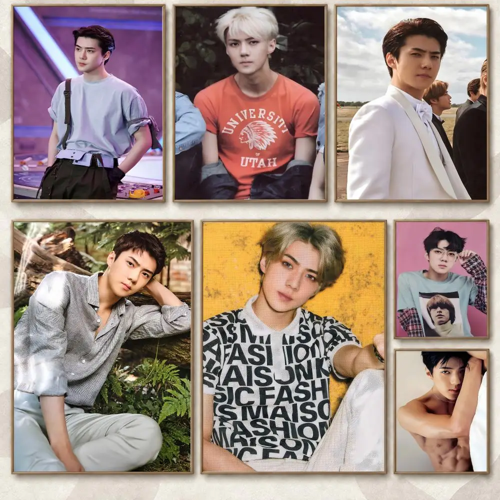 EXO K Pop Boy Band Album Bold Stage Music Aesthetic Poster Aesthetic Art Print for Bedroom & Living Room Decor, Unframed