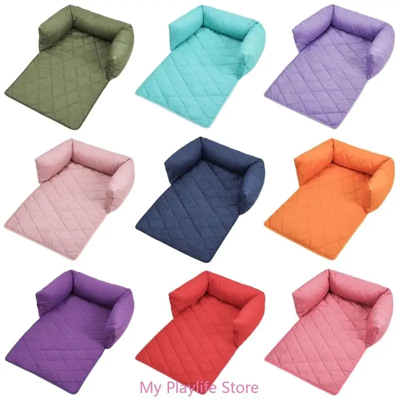 Pet Sofa Bed for Small Dogs with Headrest Washable Liners Pet Couch Bed Mattress NonSlip Dog Sleep Cushion