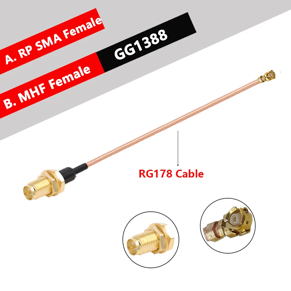 10Pcs RG178 Cable SMA Male/Female to U.FL MHF-1 Female Jack Connector RG-178 RF Coaxial Pigtail WIFI Antenna Extension Cable