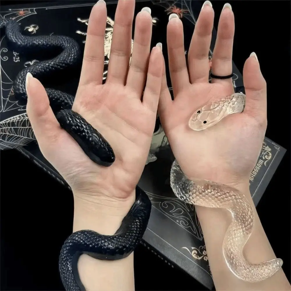 

Transparent Snake Squeezing Soft Rubber Simulation Fake Snake Prank Resists Deformation Durable Plastic Snake Squeeze