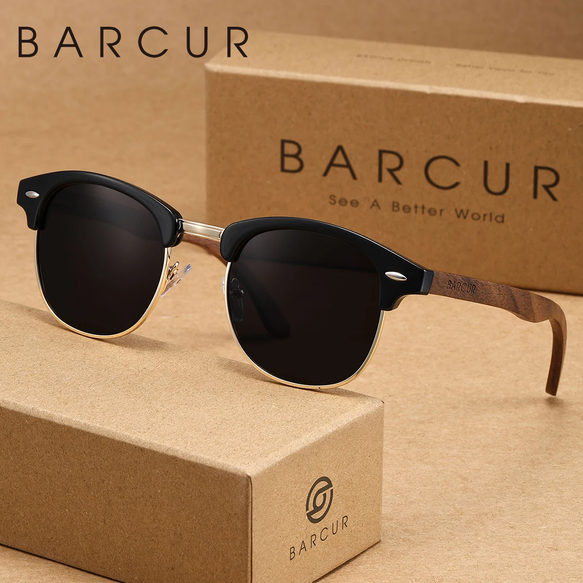 BARCUR Modische Halbrahmen-Sonnenbrille im Retro-Stil mit UV-Schutz, vielseitig einsetzbar für den täglichen Gebrauch, perfekt für Urlaubsgeschenke
