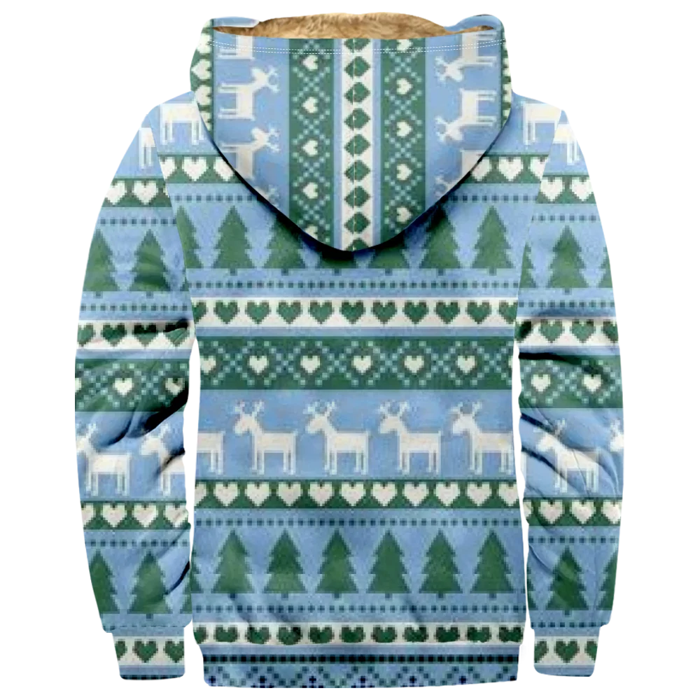 Abrigos de chaquetas de invierno para hombre, abrigo informal de algodón con patrón azul de Reno de Navidad, abrigo impermeable para fiesta Vintage