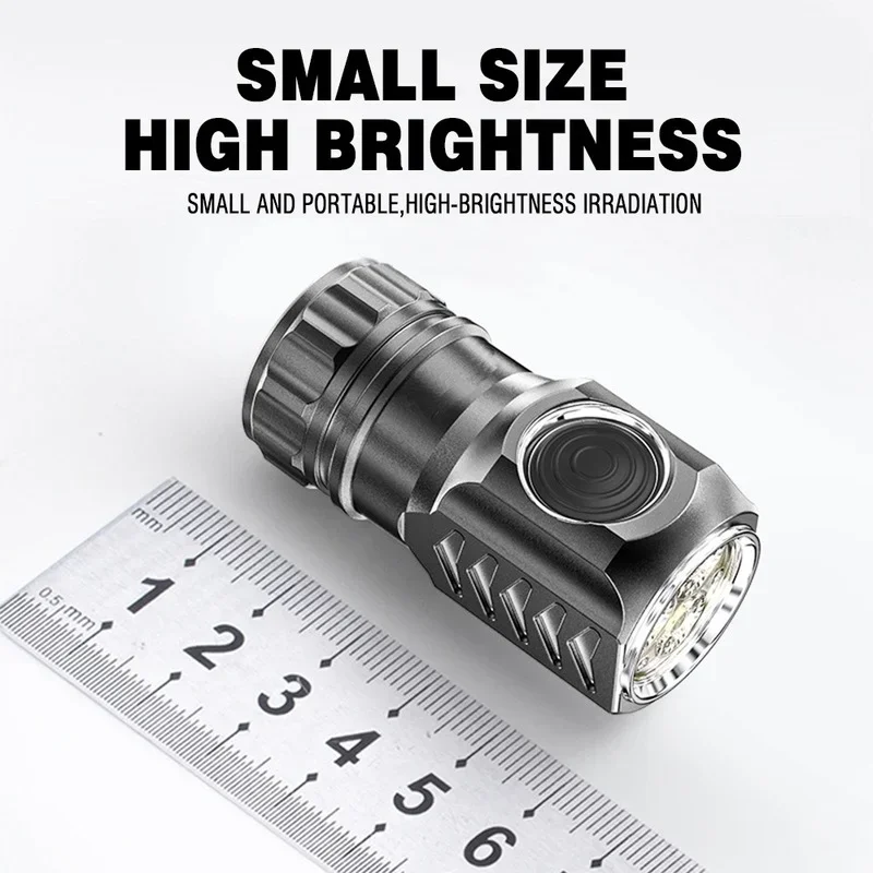 3*LED Mini Super Bright Powerful LED Flashlight USB Rechargeable 18350 Super Bright Torch Aluminum Alloy for Camping Mountaineer