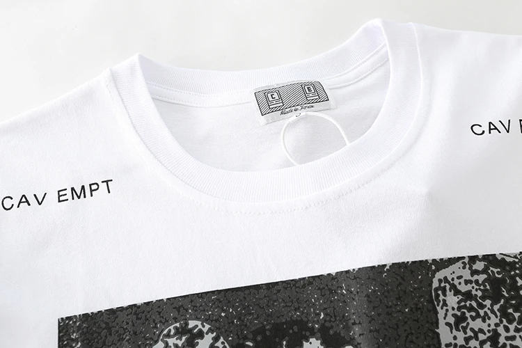 Summer Cotton Comfortable White CAVEMPT Tshirts Graffiti Pixel Print Round Neck Short Sleeve Casual Street Men Women CE Tee