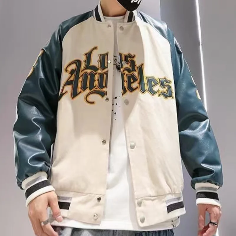 

GELITAYIN 2021 New Letter Stitching Jacket Coat Men's Hip-hop Trend Fried Street Fashion Brand Baseball Uniform Couple Casual Lo