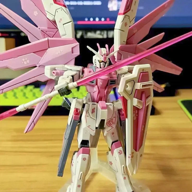New HG 1/144 ZGMF-X10A Freedom Freshman Ver Cherry Blossom Color Scheme Mecha Assembly Model Anime Action Figures Gift