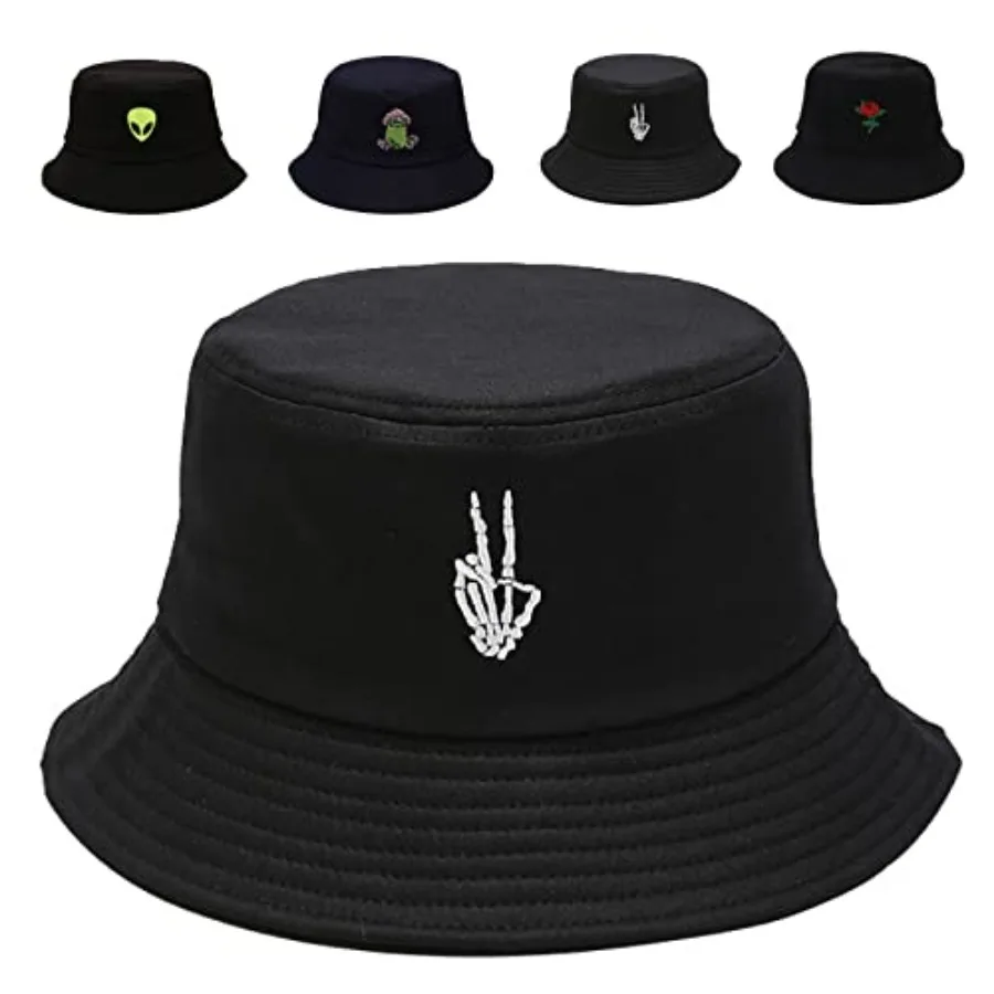 

Cotton Bucket Hat for Women Men Summer Travel Sun Beach Bucket Cap, Unisex Outdoor Fisherman Hat