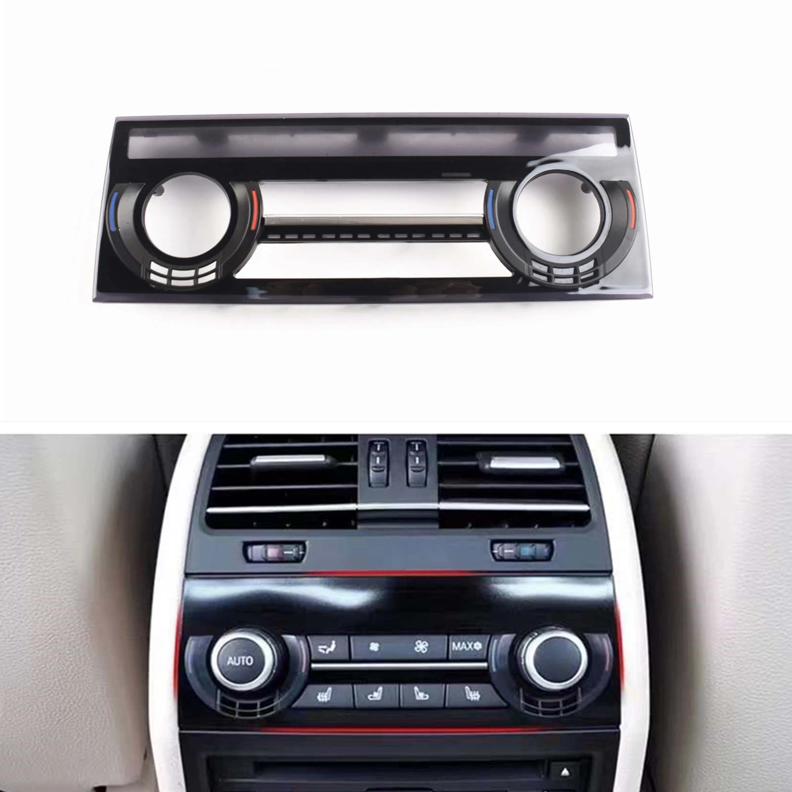 

Car Rear A/C Air Vent Console Cover Conditioner Outlet Grille Frame For BMW 5 6 7 Series F18 F10 F11 F15 G7 F07 F01 2009-2019