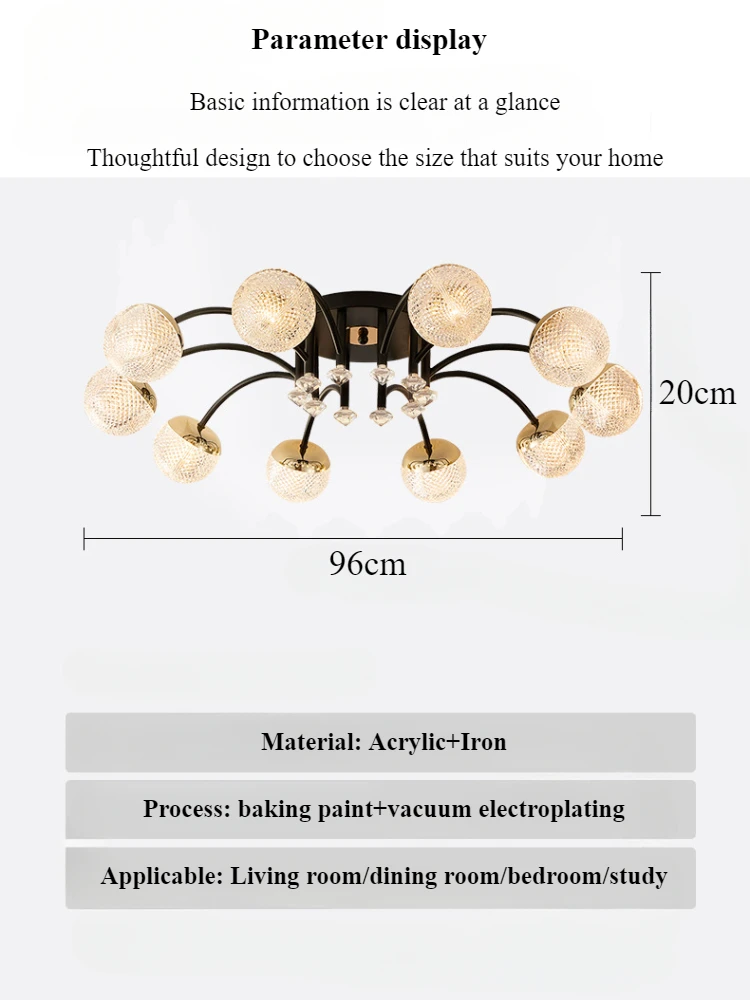 Sandyha Moderne Plafondlamp Slaapkamer Kroonluchters Voor Woonkamer Acryl Lampenkap Keuken Eettafel Verlichting Woondecoratie