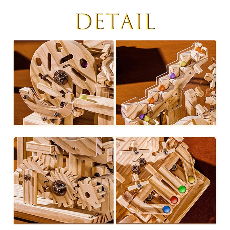 Puzzle Building Blocks Machinery Track Ball Toy Model Kit DIY Assembled Multiple Times Model Kit Building Adults Children Toys