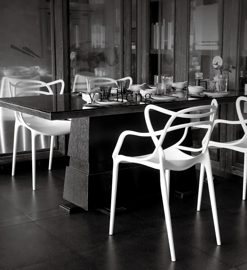 

LXC Creative Cat Ear Chair Vine Master Plastic Dining Chair Fashionable Simple Cafe Outdoor Chair