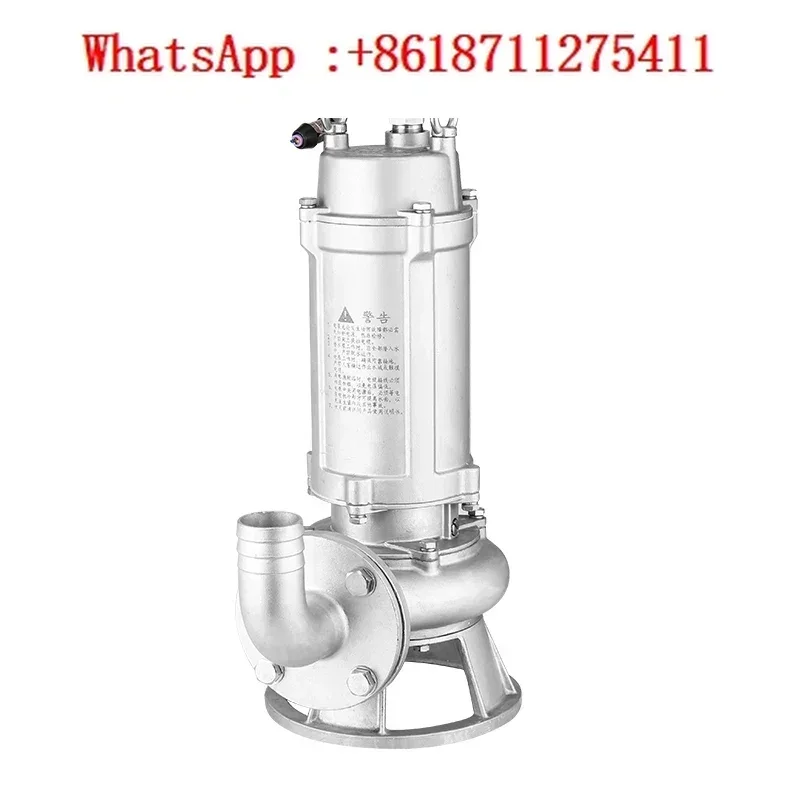 304 stainless steel sewage pump, 316 cutting, non-clogging submersible pump, anti-corrosion, acid and alkali resistance