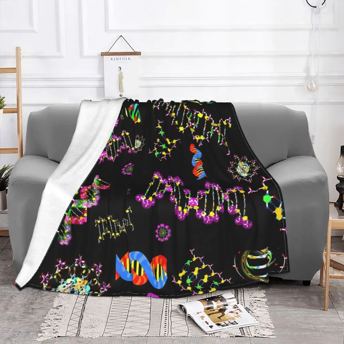 Freemason Shower Blanket Flannel Spring Autumn Molecules Medley Warm Throws For Winter Bedding