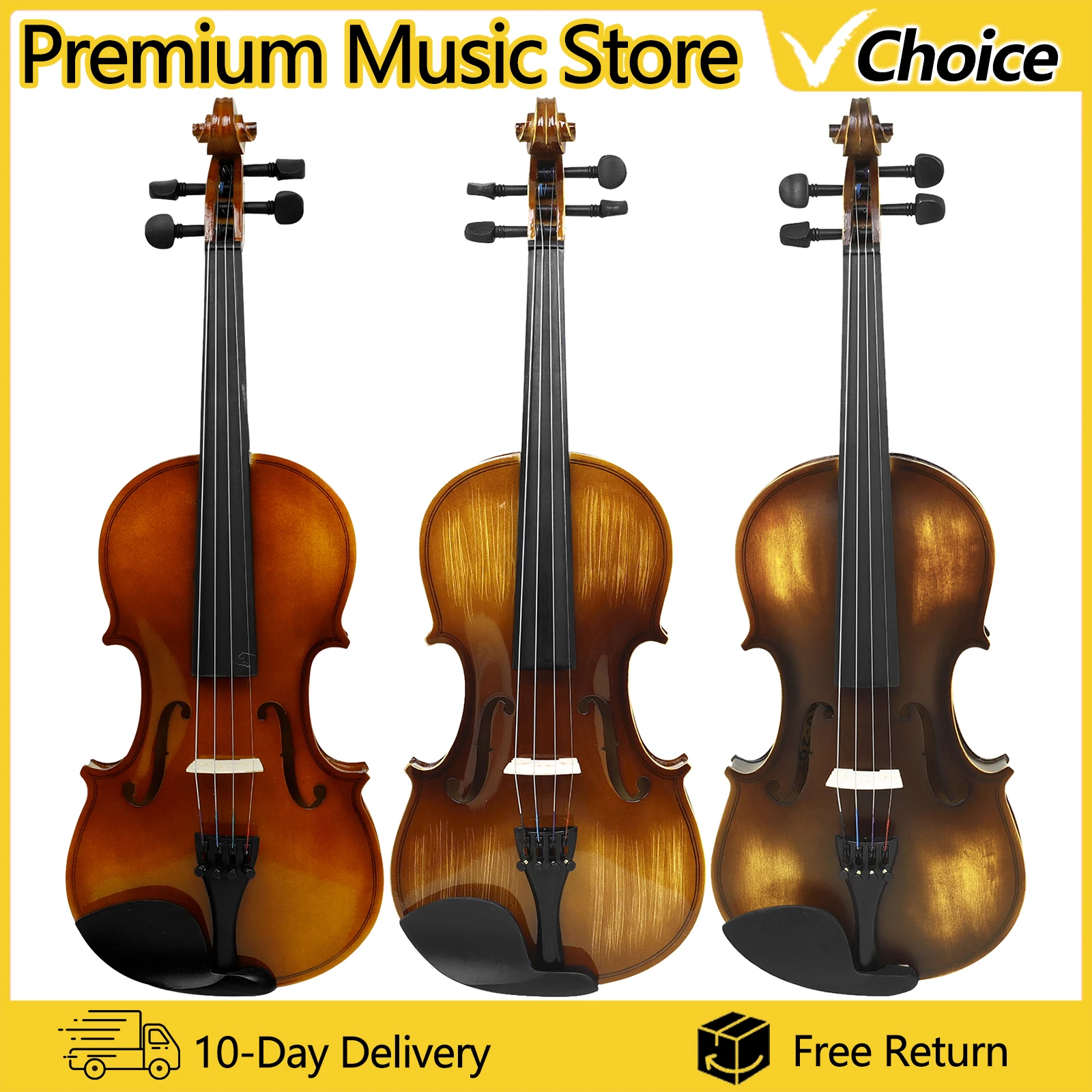 

IRIN AV-207 скрипка 4/4 из цельного дерева, акустическая скрипка, струнный инструмент с чехлом для смычка, аксессуары для начинающих студентов