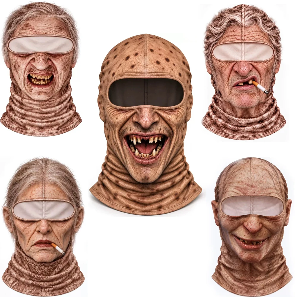 2026 Unisex Size Funny Prank Mask 3D Print Funny Motorcycle Riding Mask Ice Silk/Dornex Windproof Motorcycle Ski Face Mask