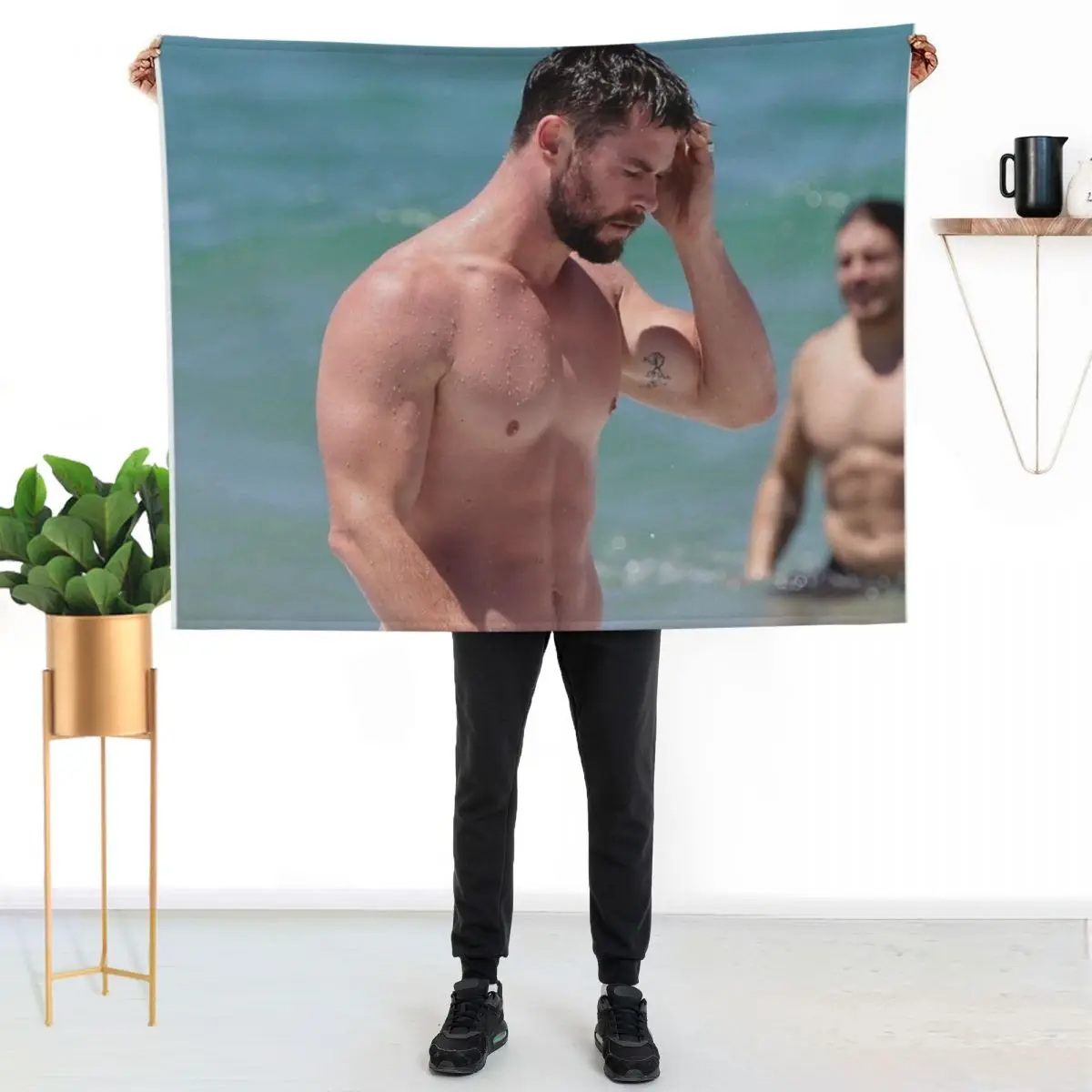 

Sixpack Chris Hemsworth Throw Blanket Warm Throw Blanket Gift for Anniversary