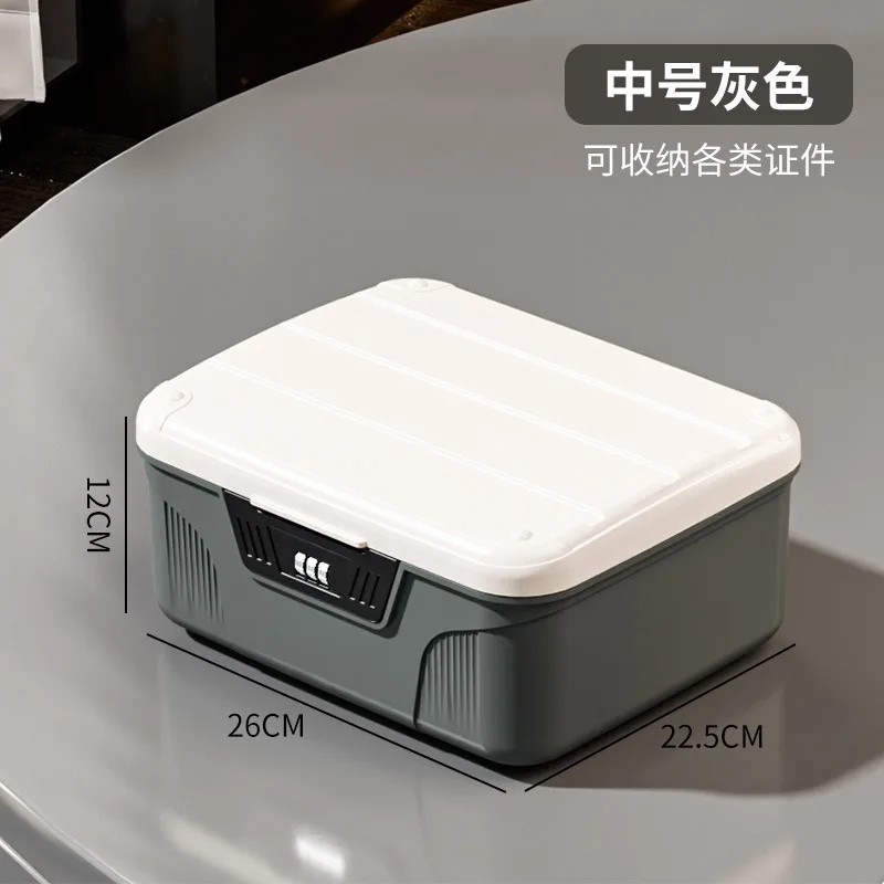 Lockable Privacy Storage Box with 4 Digit Combination Lock Multi Size Plastic Organizer Case for Documents Certificates Jewelry