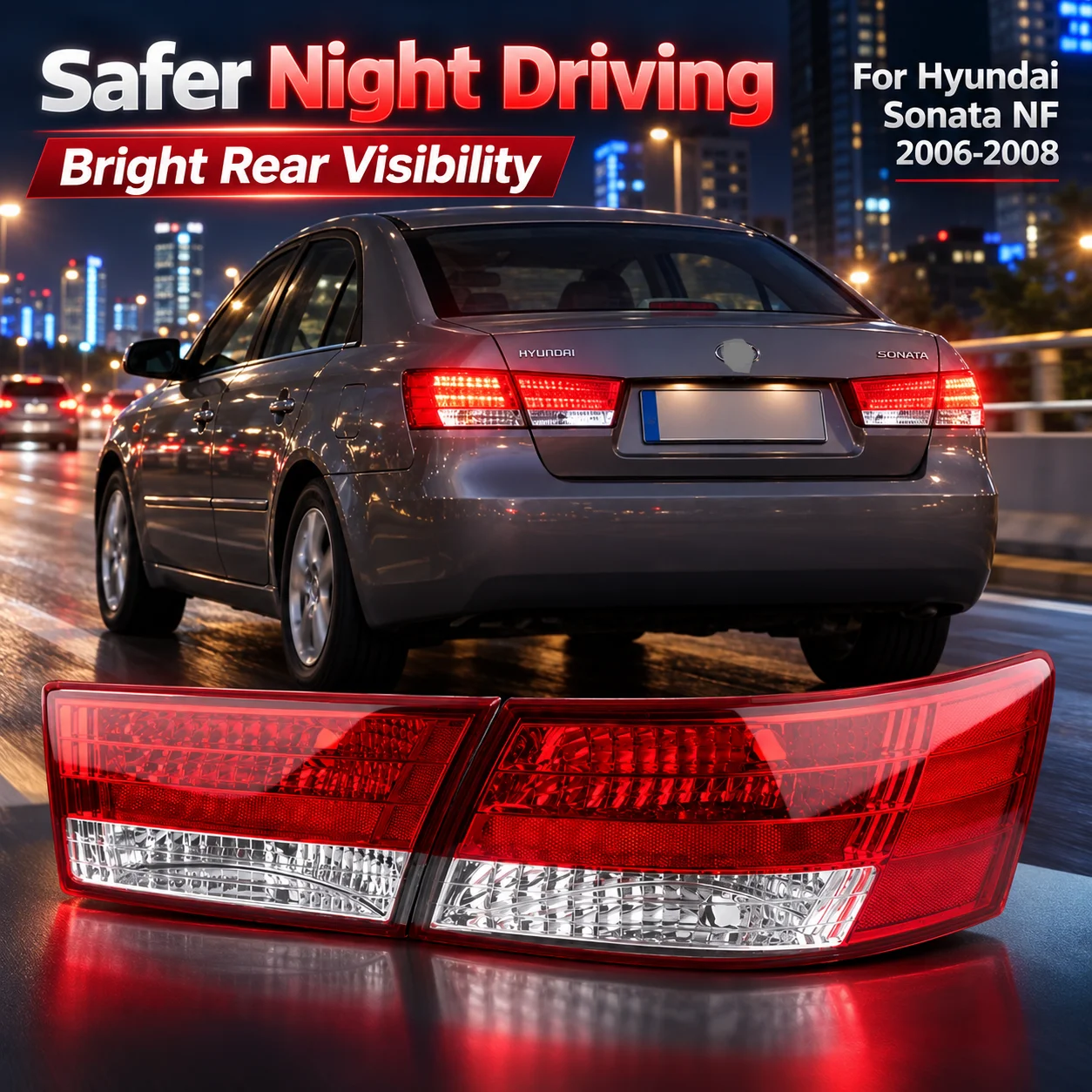 For Hyundai Sonata NF 2006 2007 2008 Inner & Outer Tail Light Rear Lamp Assembly Car Replacement Taillight