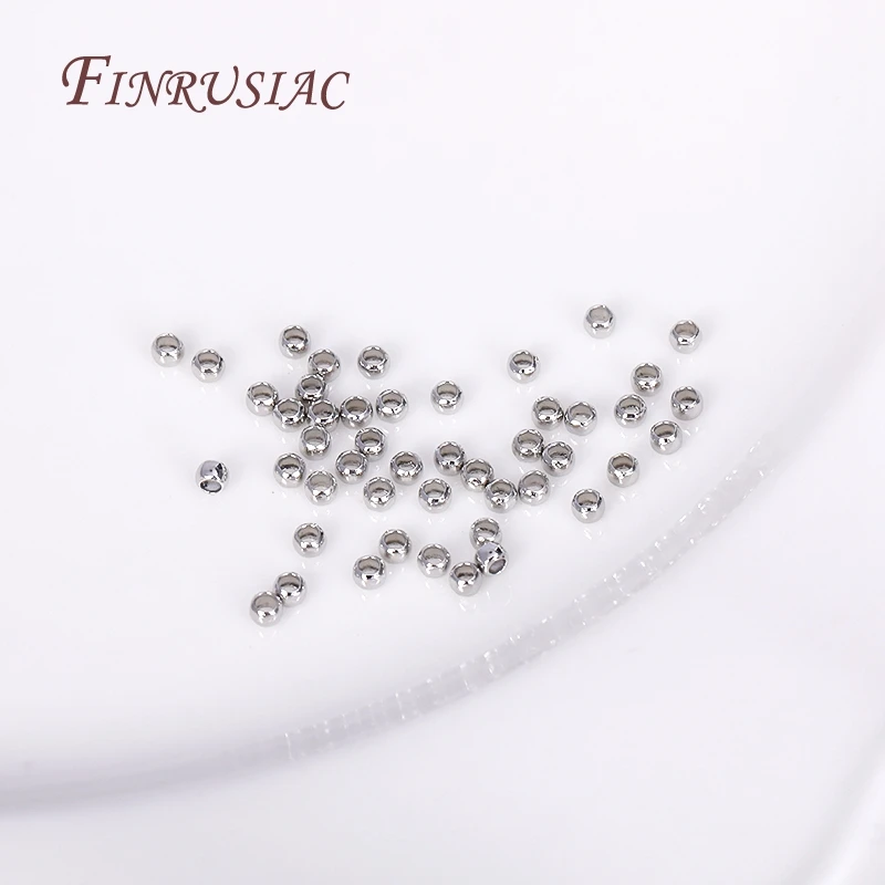 100 Stück 18K vergoldete Kugelperlen mit Crimp-Ende, Crimp-Perlen, 2mm 2,5mm 3mm Stopper-Abstandhalter-Perlen für DIY-Schmuckherstellung – Detail 29