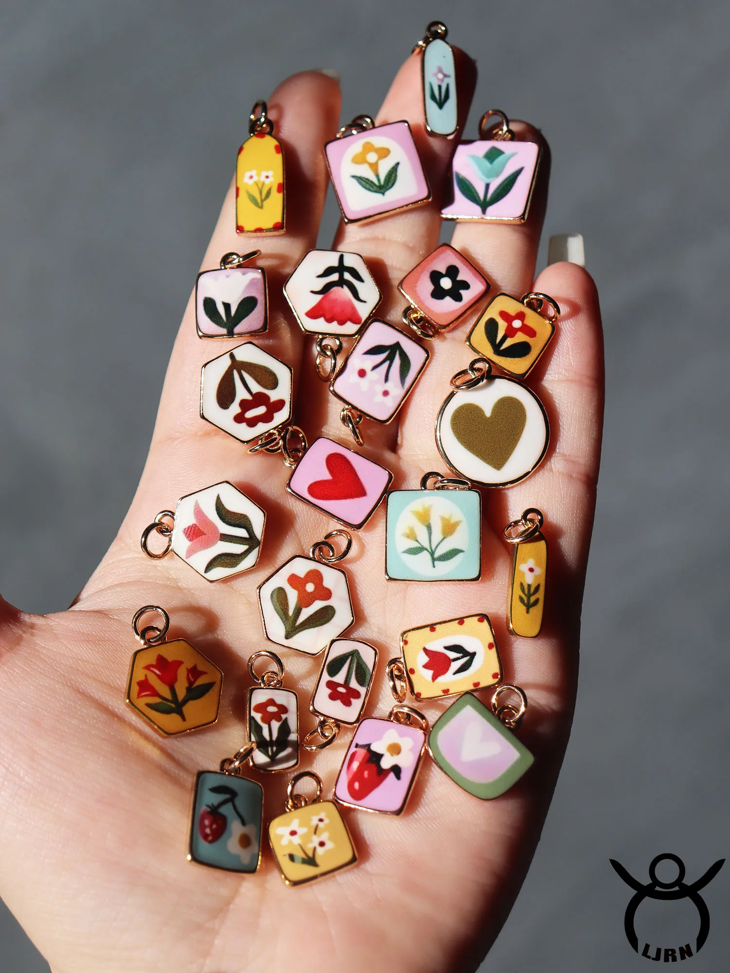 2025 New Ceramic Handmade DIY Accessories Colorful Flower Hand-Drawn Paint INS Necklace Jewelry Making Pendant Accessories