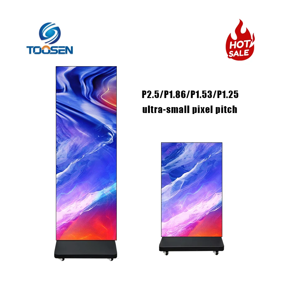 Indoor 4k HD Video Shopping Mall Commercial LED Display Floor Stand P2.5 Vertical Player Screen Advertising LED Poster Display