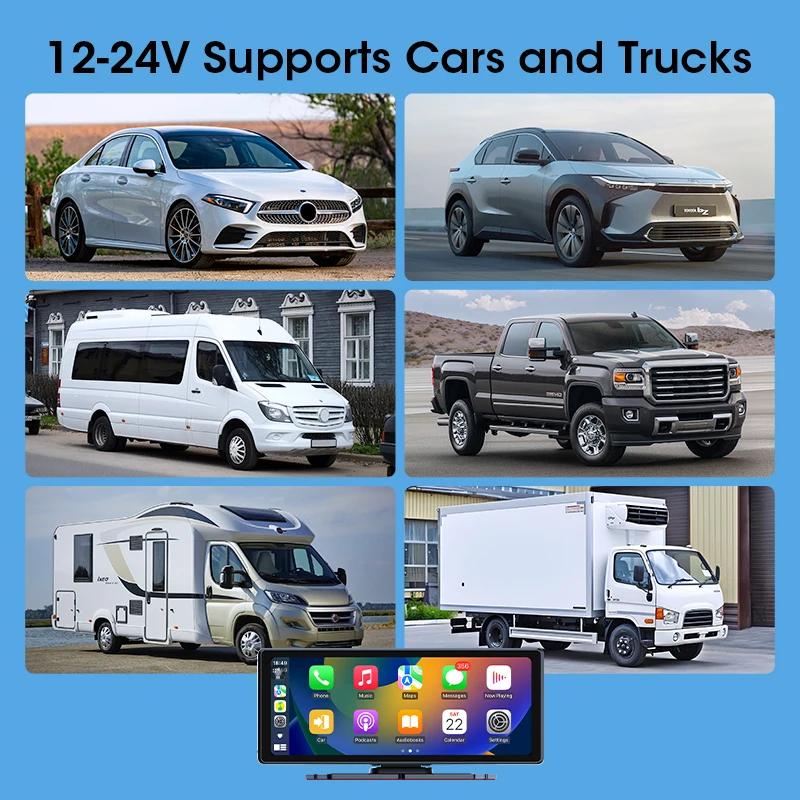 7/8.1 inch Suspended Type Wireless CarPlay Touch Screen Portable Car DVR Android Auto Dashcam GPS Navigation Rearview Camera FM - view 6