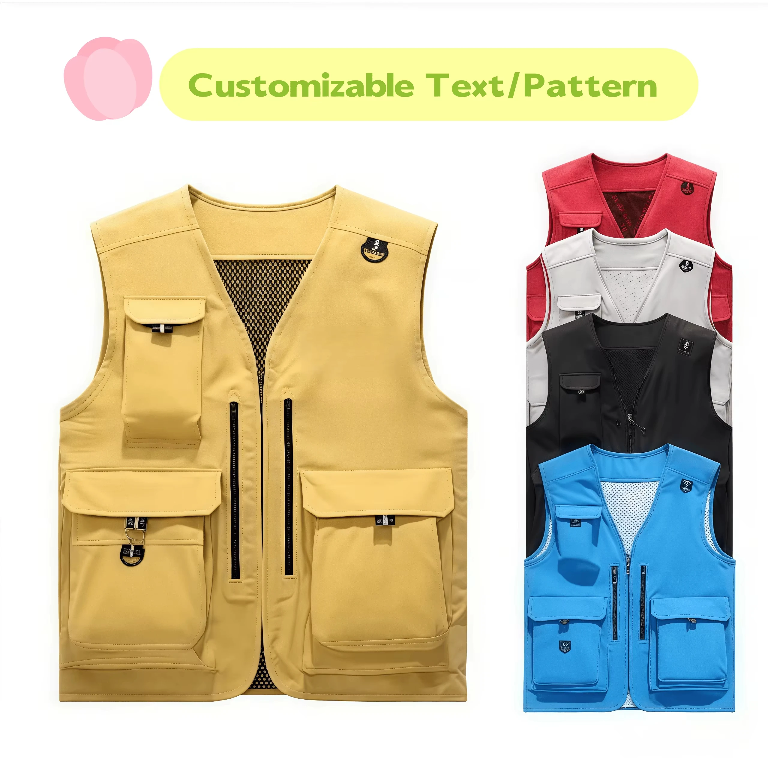 Men's Fishing Vest Summer Work Safari Vest with Casual Lightweight Outdoor Fishing Travel Photo Cargo Vest Jacket Multi Pockets