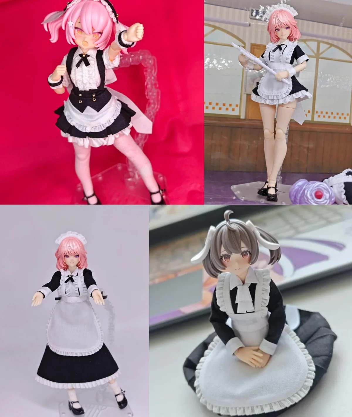 

【Без фигурки】Аксессуары для женских солдатских костюмов в масштабе 1/12: наряд горничной, повязка для волос, фартук, платье, подходит для 6-дюймовых фигурок-моделей Figma.