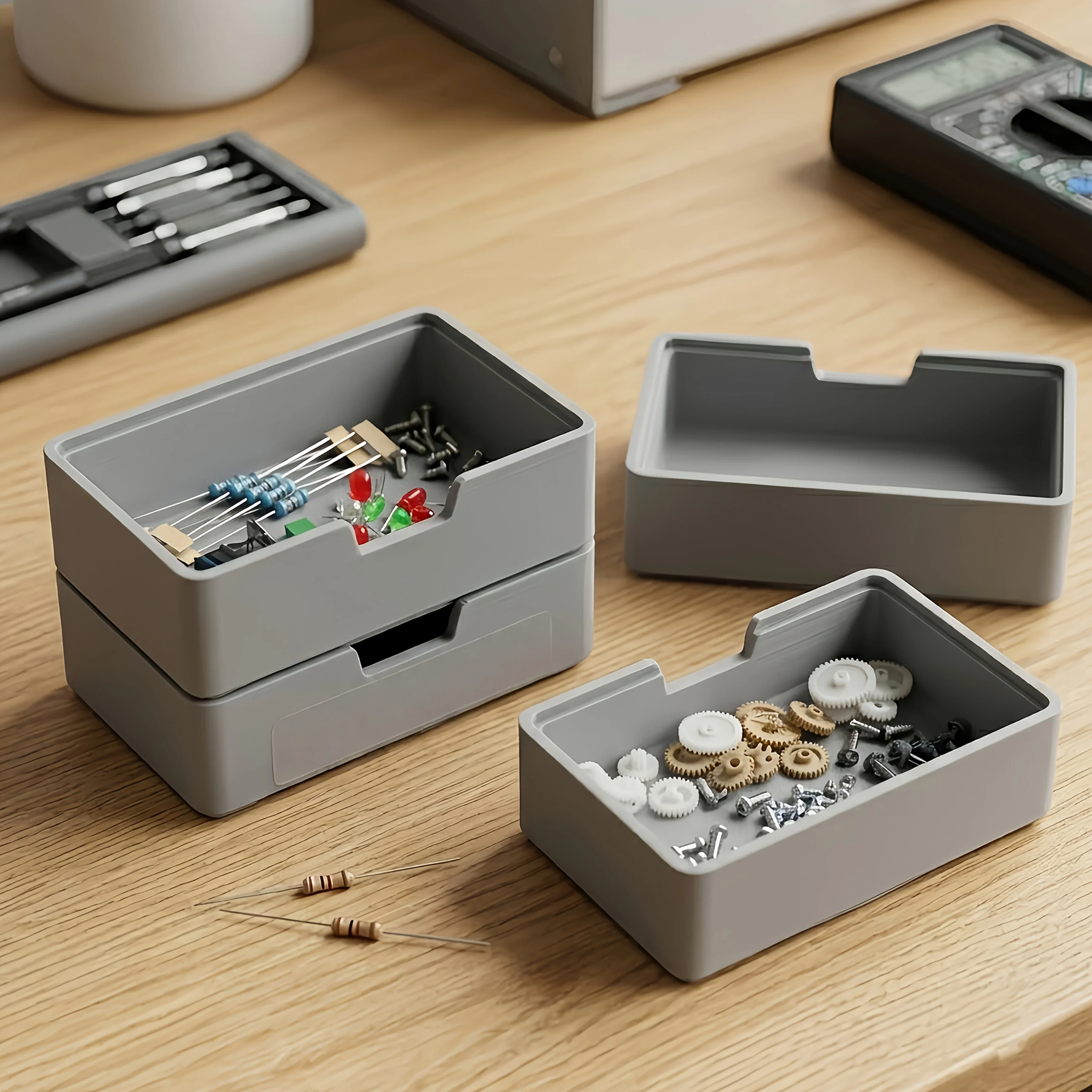 Stackable Parts Storage Boxes, Specially Designed for Sorting Screws, Nuts and Other Tiny Hardware Parts,Suitable for Workshops