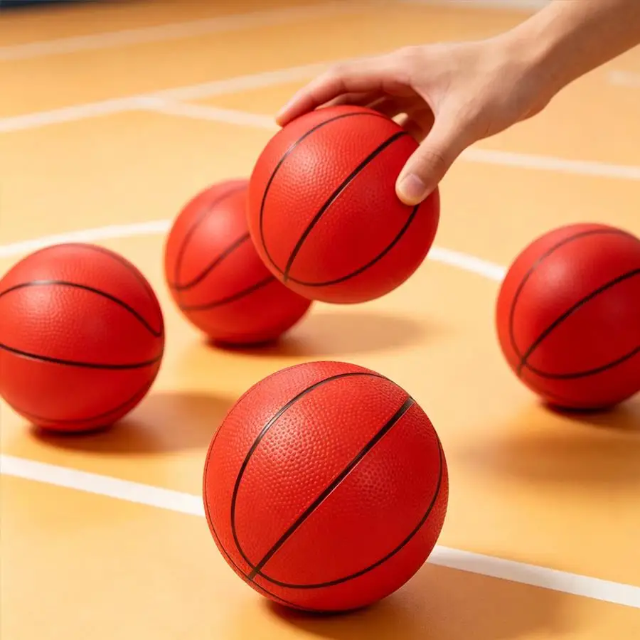 1/2/3pcs Mini Inflatable Basketball Pet Toy, Textured Rubber Bouncy Play Ball for Dogs, Outdoor Fetch Game, Backyard Use XJM