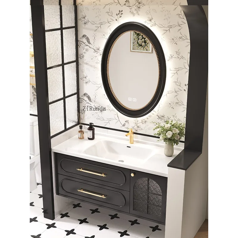 

Керамический встроенный умывальник с тумбой, комбинированный шкаф для ванной комнаты, тумба для умывальника, тумба для ванной.